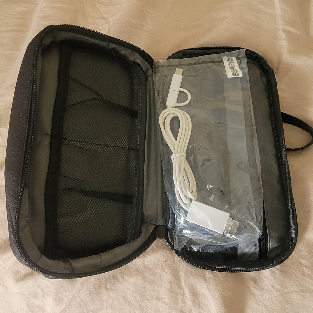 Black Travel Organizer for carrying small electronics